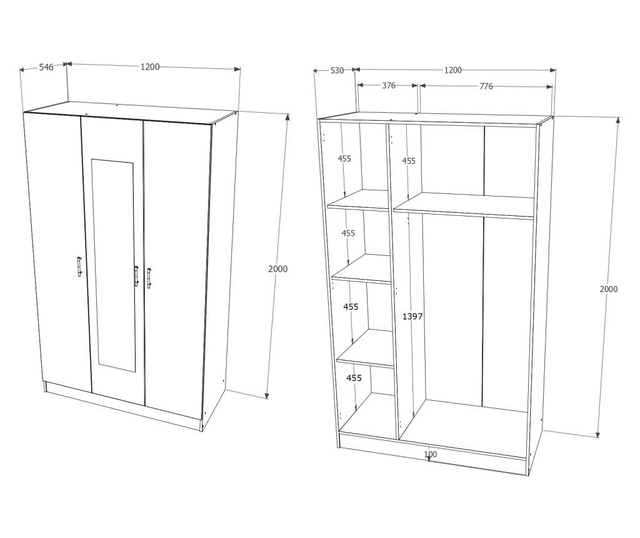 Set Dormitor haaus Atena, Wenge/Stejar Ferrara