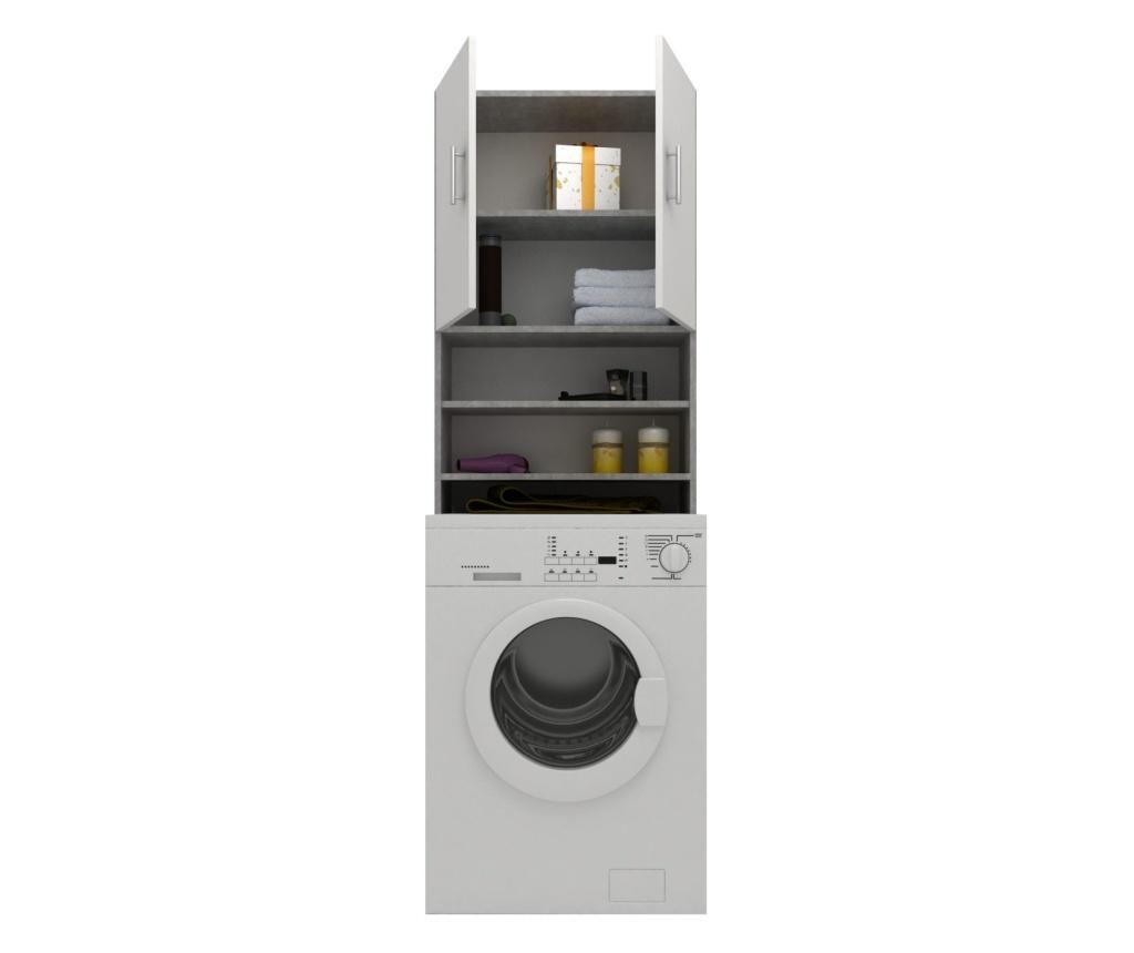 Dulap Masina de Spalat haaus, Beton/Alb, 65.2 x 27 x 190 cm - 2