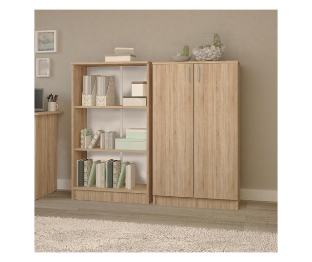 Biblioteca haaus Flint, 2 Usi, Stejar Sonoma, 70 x 32 x 122 cm