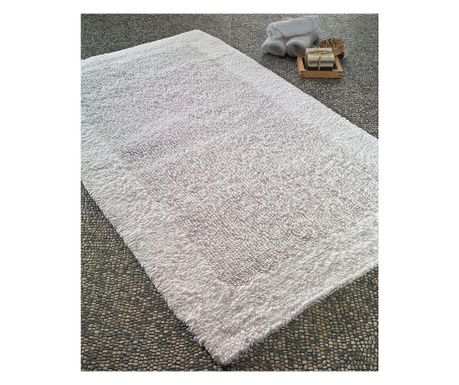 Килим за баня Confetti, памук, 60x100 cm, бял