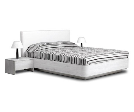 Легло със заоблени ръбове Бианка - бяло, с рамка и механизми за матрак 160/200 см  160/200