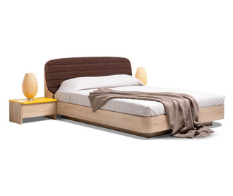 Легло със заоблени ръбове S01 - кафяво, с рамка и механизми за матрак 180/200 см  180/200