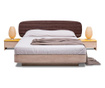 Легло със заоблени ръбове S01 - кафяво, с рамка и механизми за матрак 180/200 см  180/200