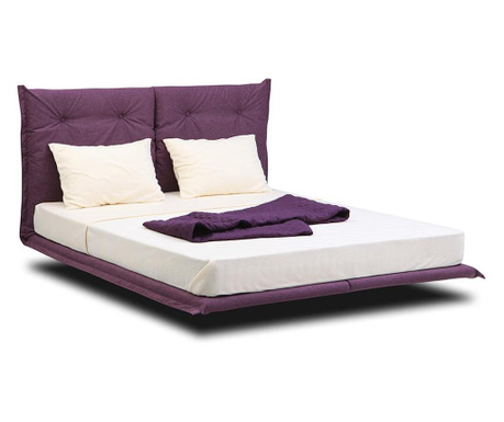 Тапицирано легло Белла - лилава, с рамка за матрак 180/200 см