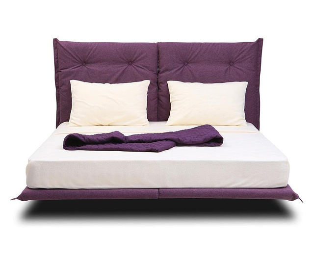 Тапицирано легло Белла - лилава, с рамка за матрак 180/200 см  180/200