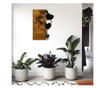 Decoratiune de perete Skyler, lemn, metal, 58x39 cm, maro nuc/negru