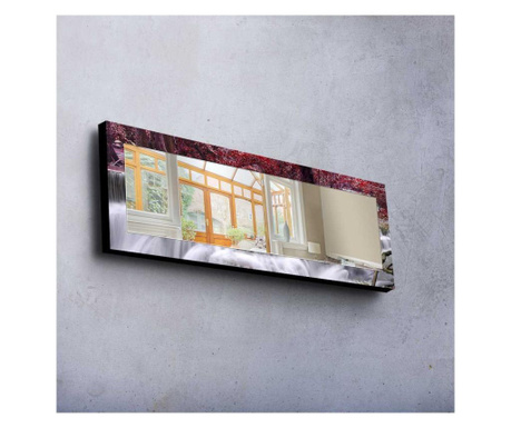 Oglinda decorativa de perete Mirrer, lemn de pin, 120x40 cm, multicolor