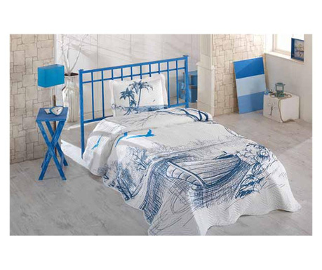 Единично капитонирано покривало за легло Cristiano Mari в комплект с калъфка Ortum Paradise 100% натурален памук  175/240