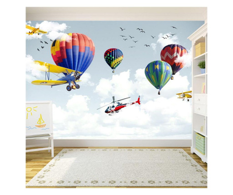 Sada 3 tapety Balloons Planes Kids Room 91x180 cm