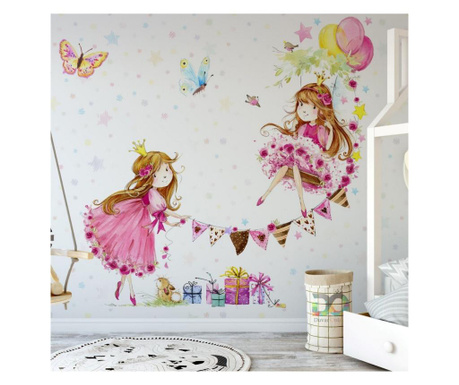 Set 2 bucati de tapet Vavien Artwork, Princess Girls Room, hartie vinil imprimata, 91x125 cm, multicolor