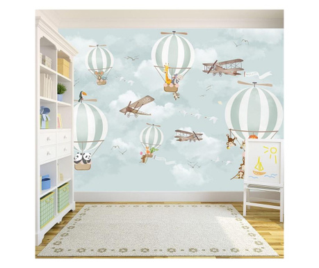 Sada 3 tapety Balloons and Animals Kids Room 91x180 cm