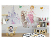 Set 3 bucati de tapet Vavien Artwork, Princess Kids Room, hartie vinil imprimata, 91x260 cm, multicolor