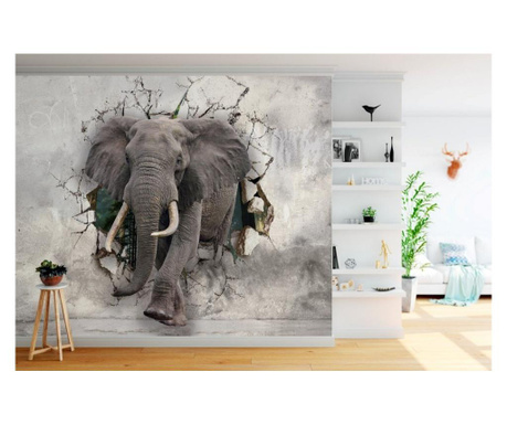 Set 3 tapet Elephant Coming Out of the Wall 91x180 cm