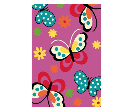 Детски килим Юникорн пеперуди розов  133x190 см