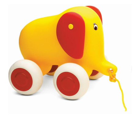 Vikingtoys количка-Слонче Бебе за дърпане-14 см 1312-yellow_elephant  0