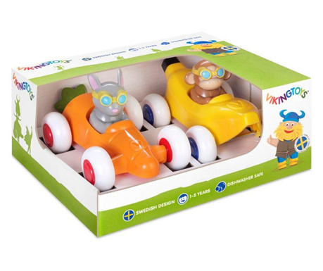 Viking Toys Mașini pentru copii, 2buc, 14cm, 81360-2-monkey