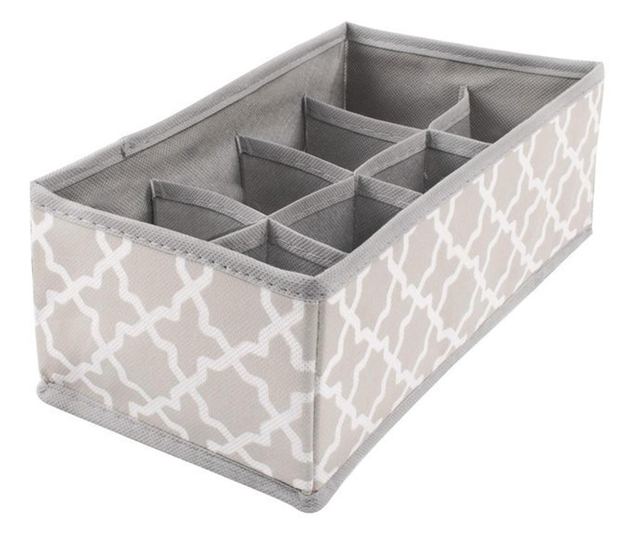 Organizator Sertar Compartimentat Boho Grey, Set 4 Bucati
