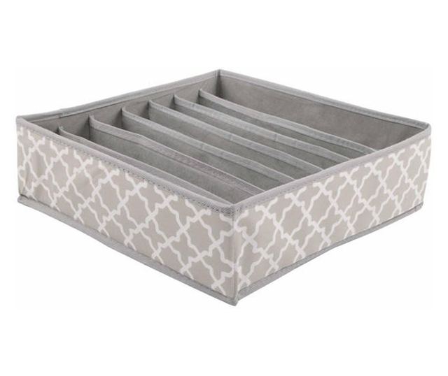 Organizator Sertar Compartimentat Boho Grey, Set 4 Bucati
