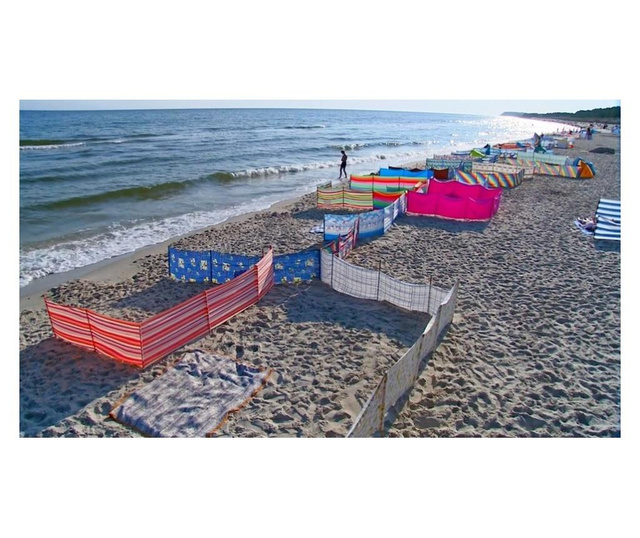 Paravan Pentru Plaja Pliabil 8 M Multicolor Springos