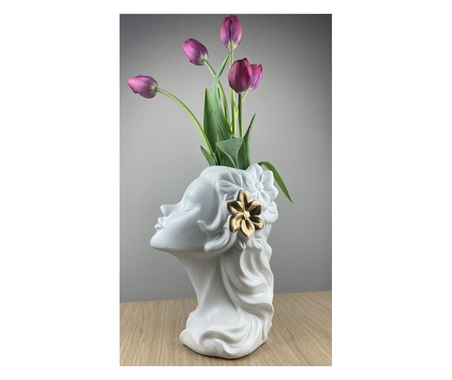 Vaza din Ceramica , Design Beauty, Alb, 25x18x15 cm 25x18x15 cm