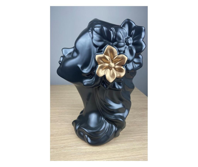 Vaza din Ceramica , Design Beauty, Negru, 25x18x15 cm 25x18x15 cm