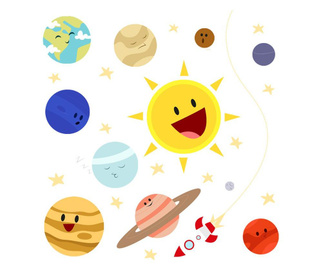 Sticker decorativ Giftify Bebe Cosmos planete sistemul solar autocolant de perete pentru copii, 60x90 cm - Vivre
