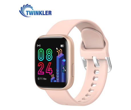 Ceas Smartwatch Twinkler TKY-P4 Silicon cu functie de monitorizare ritm cardiac, Tensiune arteriala, Nivel oxigen, Distanta parc