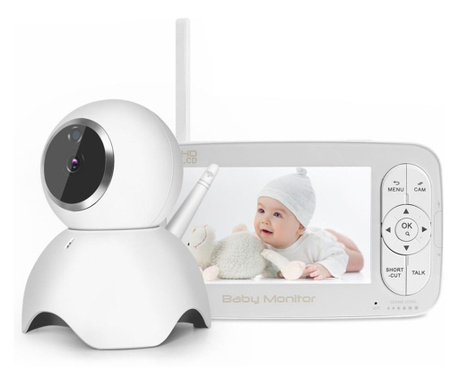 Baby Monitor Wireless BS-W50P, Ecran 5.0″, Monitorizare Audio – Video, Monitorizare temperatura, Comunicare bidirect