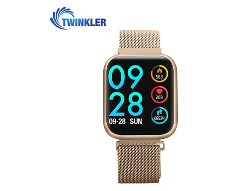 Ceas Smartwatch TKY-P80 cu functie de monitorizare ritm cardiac, Tensiune arteriala, Nivel oxigen, Monitorizare somn, Notificari