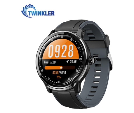 Ceas Smartwatch TKY-QS80 cu functie de monitorizare ritm cardiac, Tensiune arteriala, Nivel oxigen, Pedometru, Distanta parcursa
