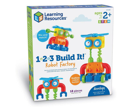 1-2-3 build it Построй си робот, learning resources ler 2869  25,4x18x3 см