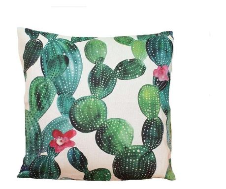 Decorative pillow cover, Cactus design, 45x45 cm.