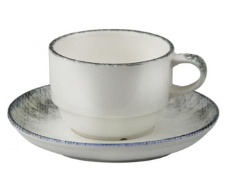 GURAL ELEGANT Ceasca cu farfurioara portelan 230ml pentru ceai (GBSEO02CT99ANT562)