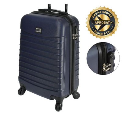 Куфар за ръчен багаж , с 4 колела и шифър, ABS, 55х36х20 cм, 33...