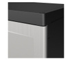 Dulap depozitare, Hart, 3 rafturi ajustabile si usi, ultrarezistent, 65 x 45 x 97 cm, negru-gri
