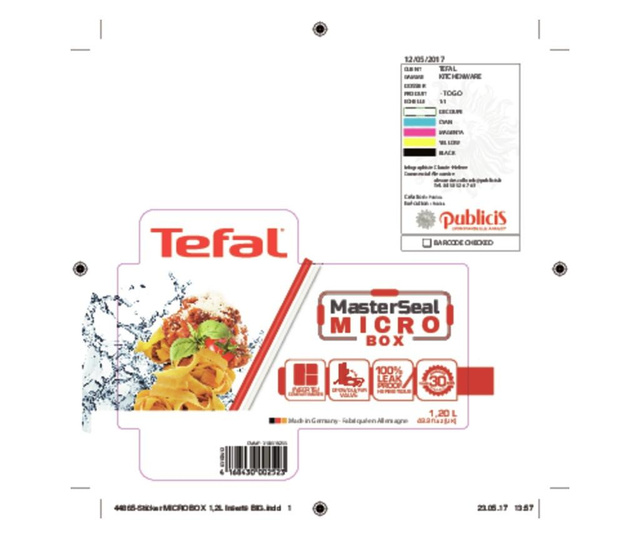 Škatla z dozo za hrano Tefal MasterSeal Micro Red 1.2L