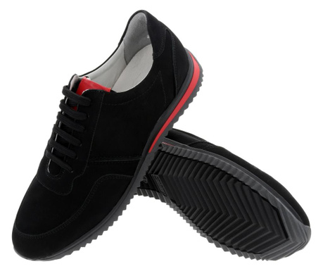 03 Pas, Pantofi sport 100%, Piele Naturala, Urban Sneakers Negru-44