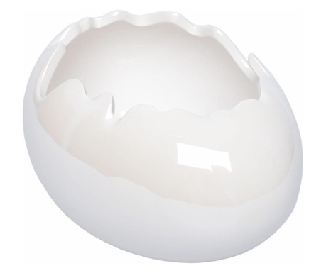 Decoratiune Ewax, Eggshell, ceramica, 11x8x6 cm, alb