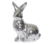 Decoratiune Ewax, Rabbit, polirasina, 16x10x23 cm, argintiu