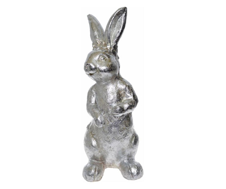 Decoratiune Ewax, Rabbit, polirasina, 19x17x45 cm, argintiu