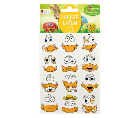Heitmann Великденски стикери за яйца със смешни патешки лица  12х20 см