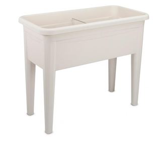 SERINOVA Jardiniera pentru gradina cu picioare 76,5x37,5xh28cm 60l culoare alba
