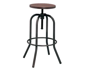 RAKI ANTIQUE Scaun pentru bar 40x40x70-86cm lemn si metal BLACK MATTE
