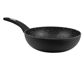 Marburg Marble Wok Serpenyő, Alumínium, 24 cm, Fekete
