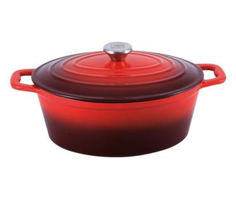 Червена овална тенджера Xanten, емайлиран чугун, 3.5 литра