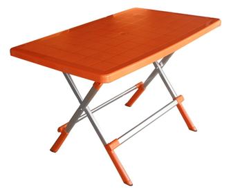 Masa pliabila pentru gradina, terasa 115x70xh72,5cm dreptunghiulara orange cu picioare din aluminiu si blat din polipropilena RA