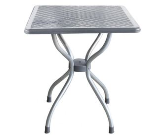 Masa patrata pentru gradina, terasa 70x70xh72,5cm gri cu picioare din aluminiu si blat din polipropilena RAKI ALFA