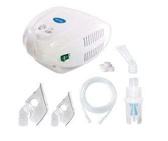 Aparat aerosoli cu compresor sanity alergia stop inhaler, mmad 3 µm, cupa medicamente 10 ml  17.8 x 15.6 x 8.8 cm