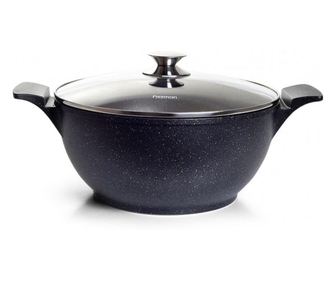 Fissman-Grande fedővel ellátott edény, alumínium, 40x28x20 cm, 6500 ml, fekete