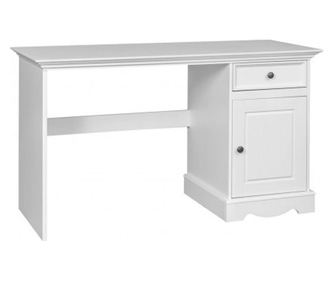 Birou Belluno alb din lemn masiv de pin